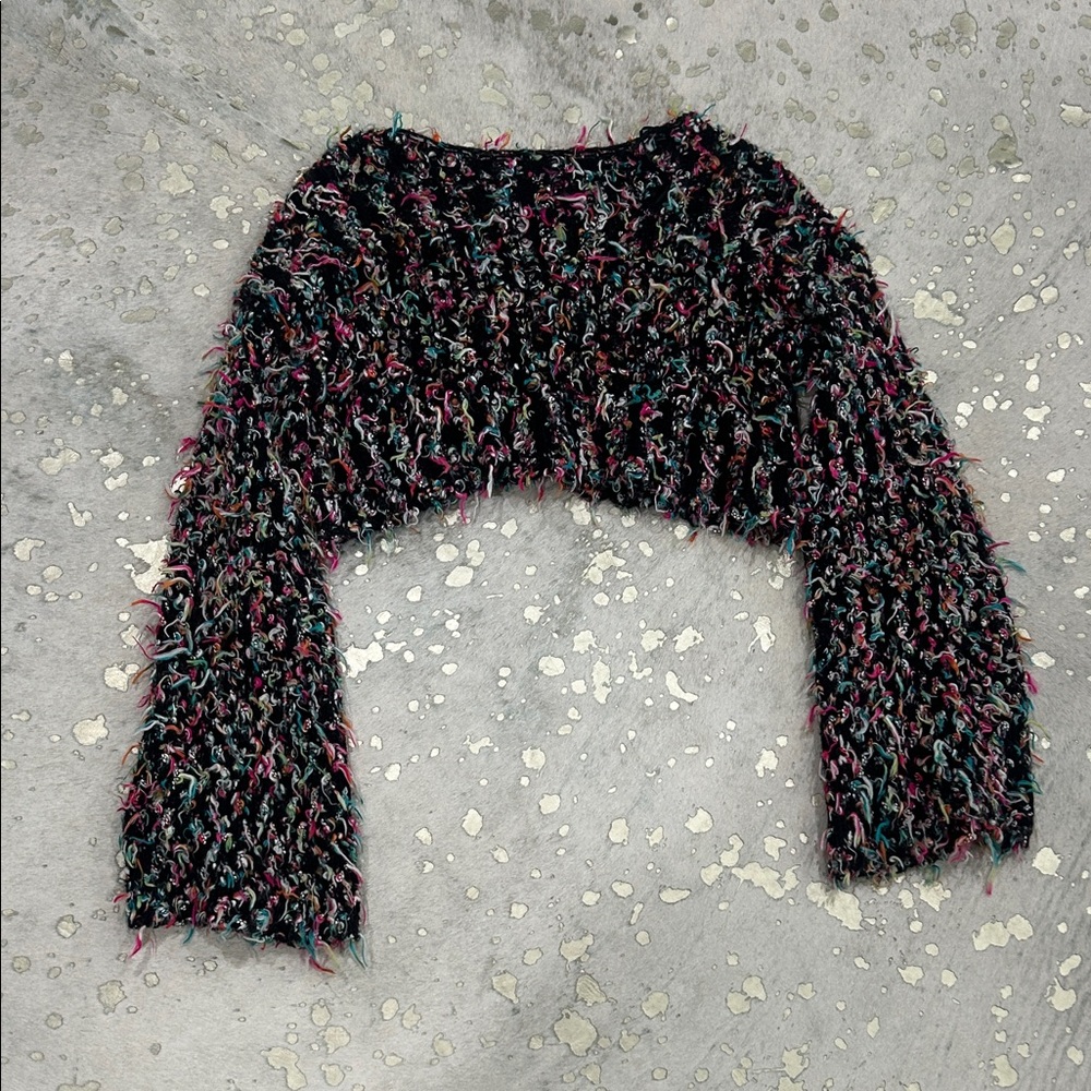 Urban Outfitters Black Multicolor Textured Sweater